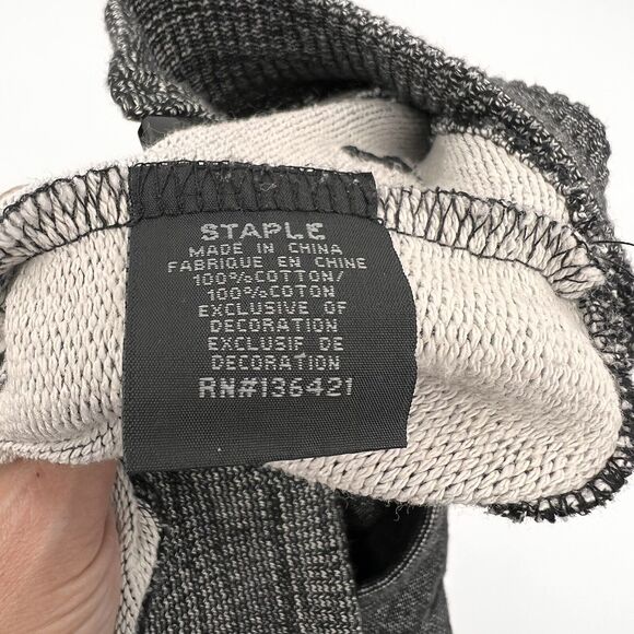 Staple Pigeon Brand Sweater Hoodie Embroidered Size Large Cotton Grey - Picture 6 of 8